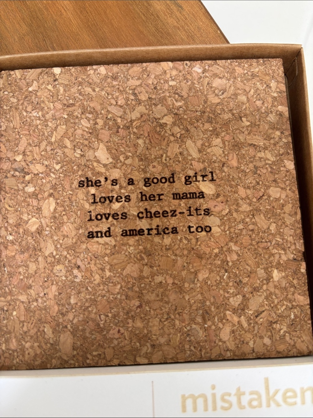 Mistaken Lyrics Cork Coasters - Set of Six - Picture 4 of 7